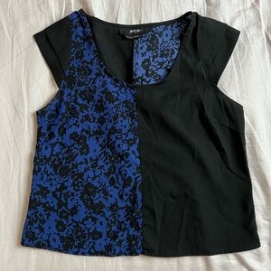 Nasty Gal Floral Print Colorblock Top